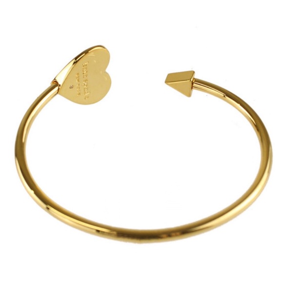 KATE SPADE • White Heritage Spade Gold Flex Cuff Bracelet - Picture 7 of 8